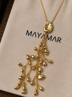 New mayamar 24kt Gold dipped Cascade Drop Necklace